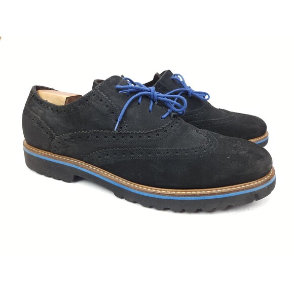Bruno Magli Mens Black Suede Brogue Wingtip Oxfords Blue Accents Size US 12 M main image 5
